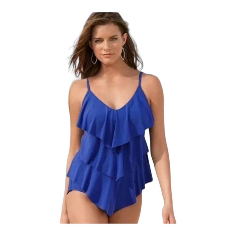 Magicsuit Rita Tankini Swim Top Slimming Ruffle Cobalt Blue